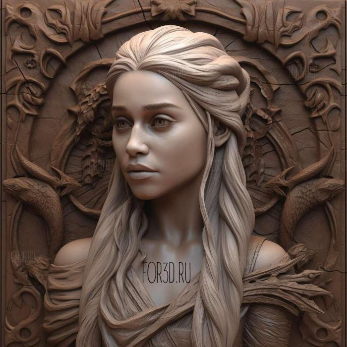 Daenerys Targaryen from game of thrones 3 stl model for CNC